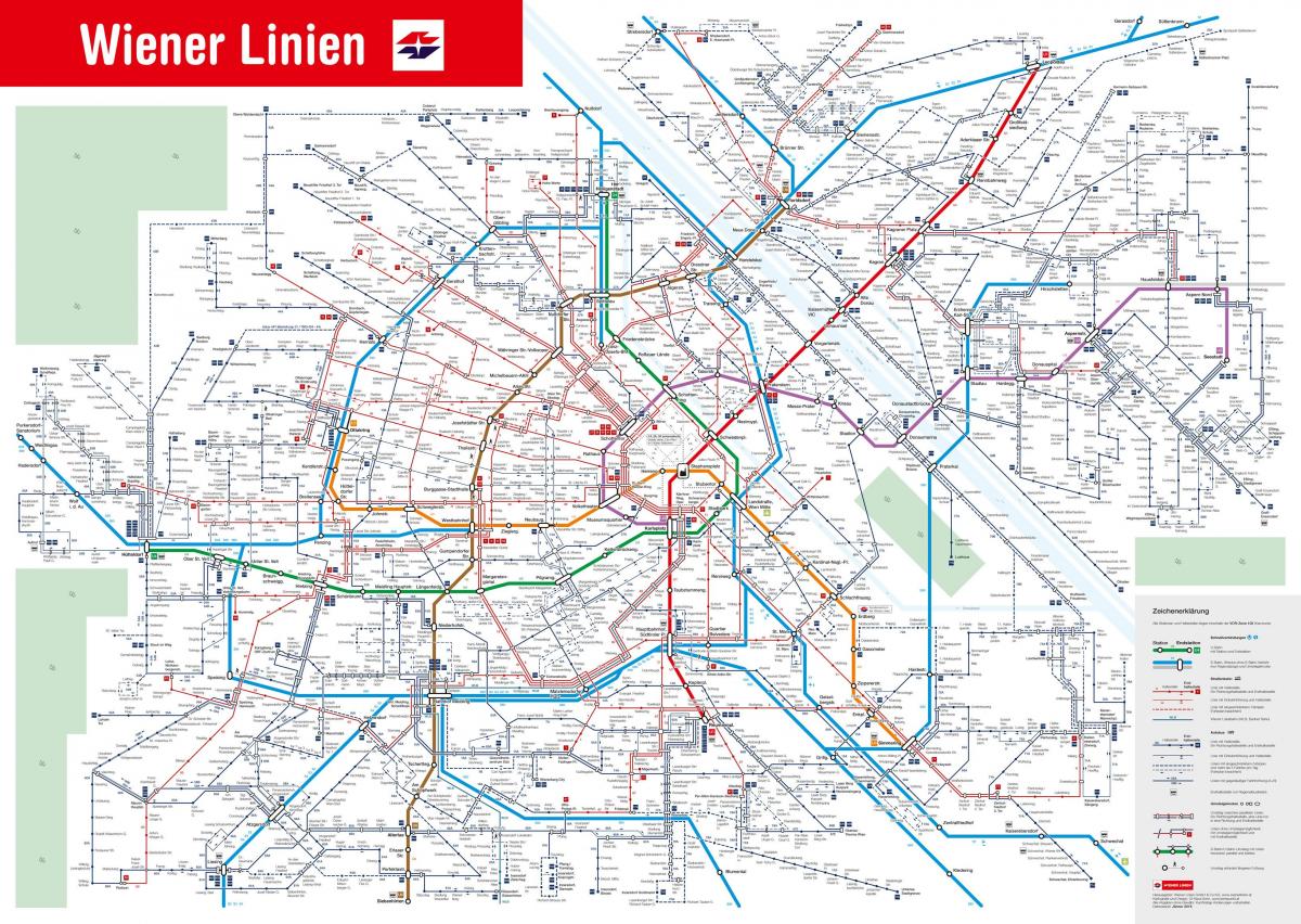 karte Vīnes sabiedriskā transporta sistēma