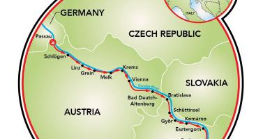 Passau Vīnes velosipēdu karte
