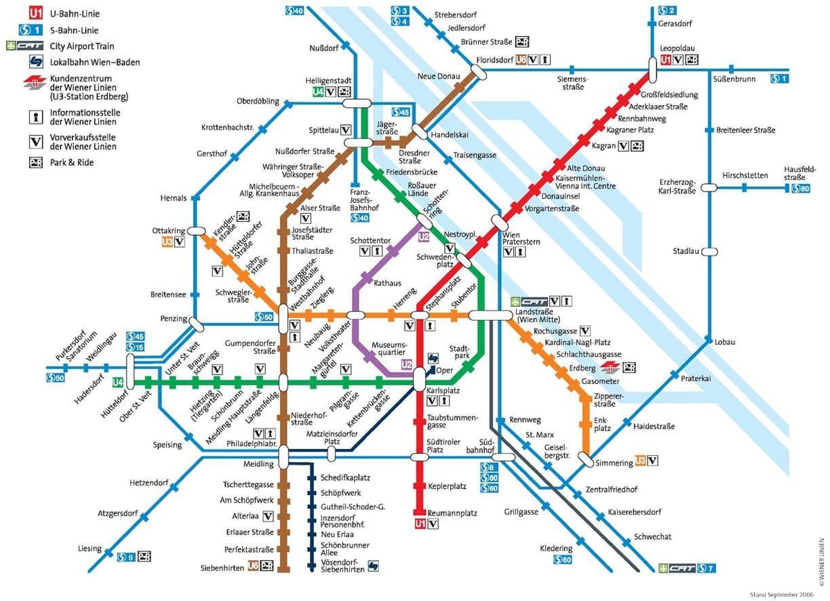 Vīnes metro karte pilna izmēra