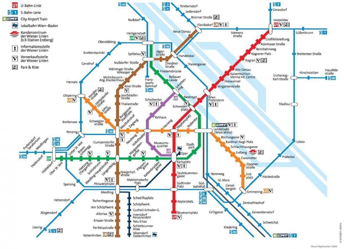 Vīnes metro karte pilna izmēra