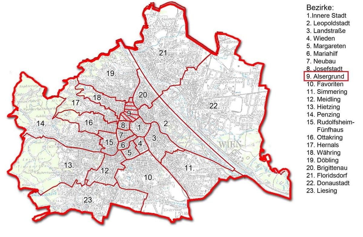 Wien bezirk karte