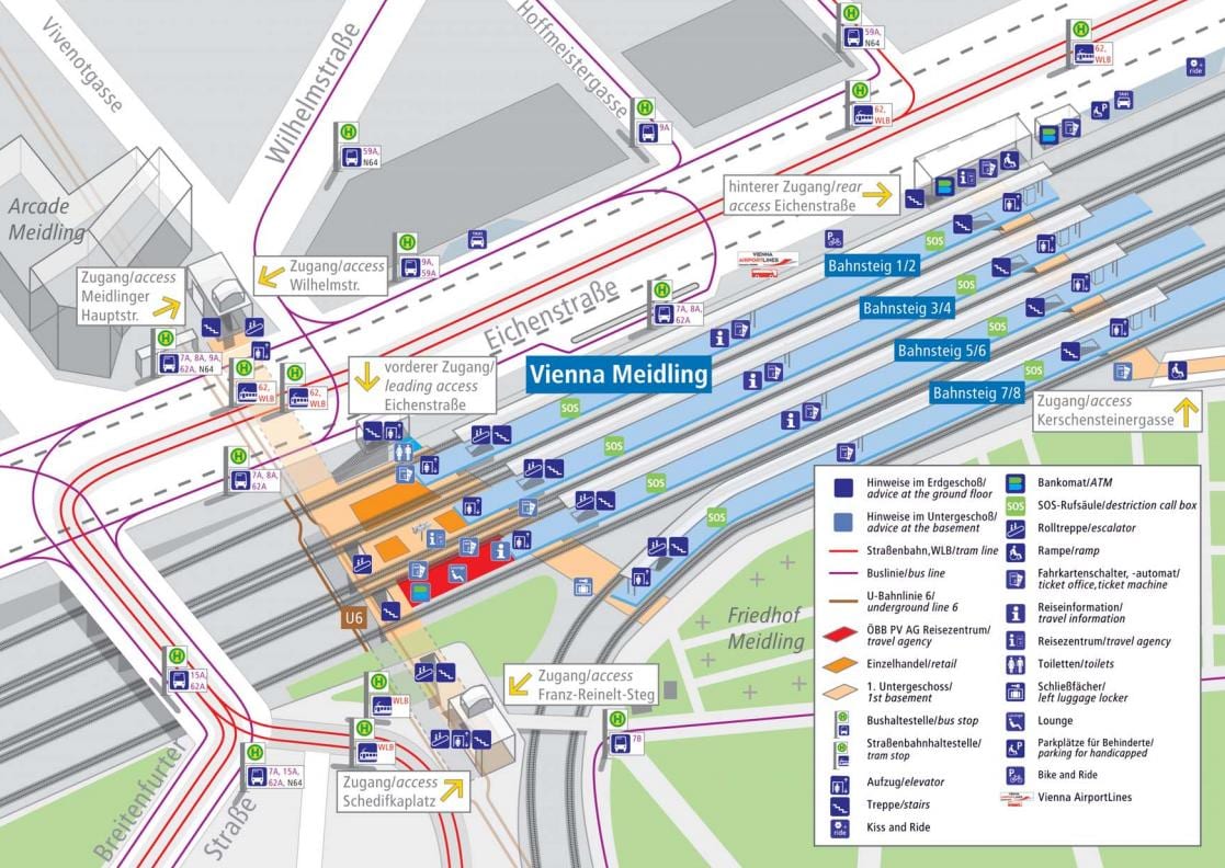 Vīne galvenā dzelzceļa stacija map
