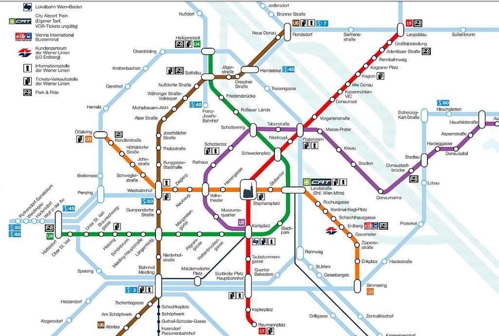 Vīnes metro karte