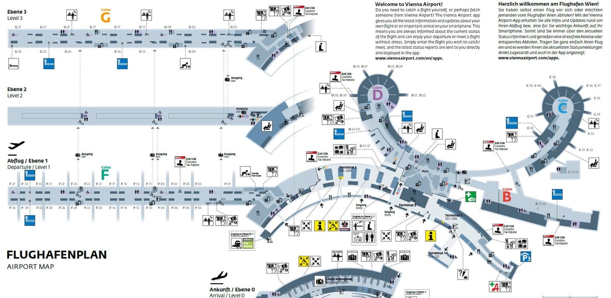 Vīne, Austrija lidosta map