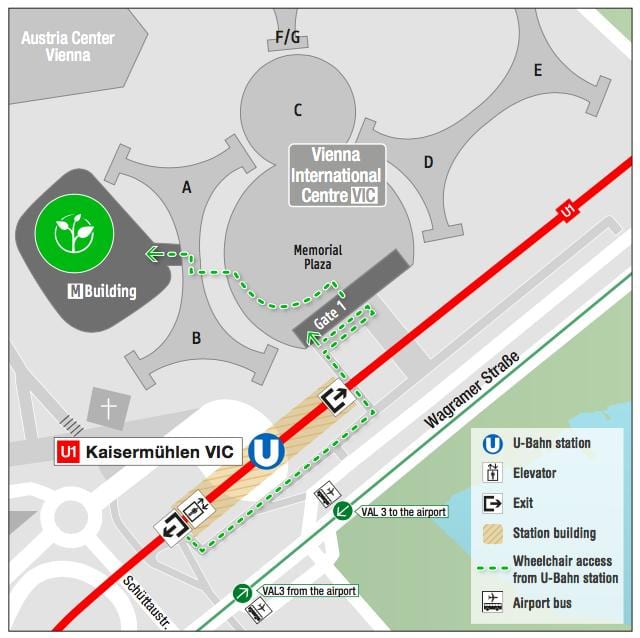 Karte Vīnes starptautiskajā centrā
