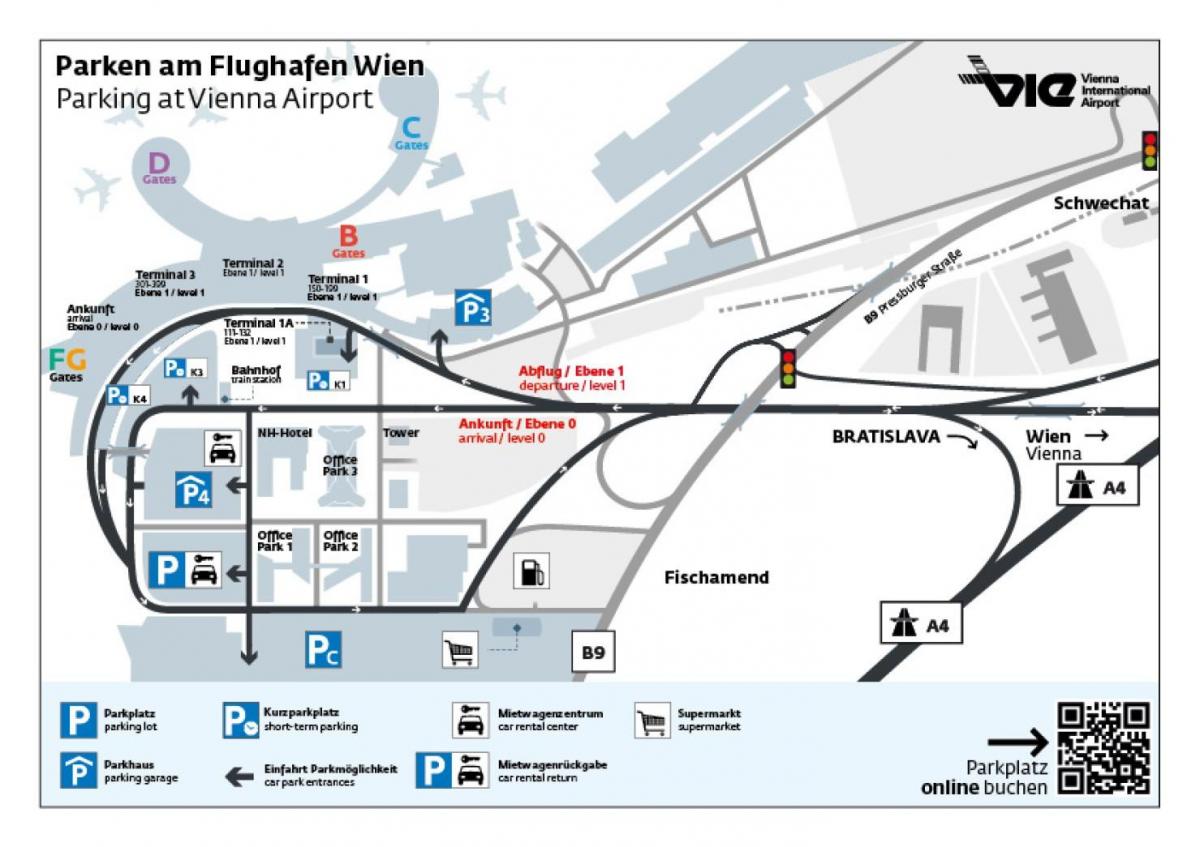 Kartes Vīnes lidostas autostāvvieta