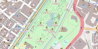Karte stadtpark Vīne