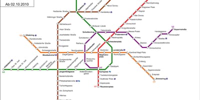 Tramvaja d Vīnes karte