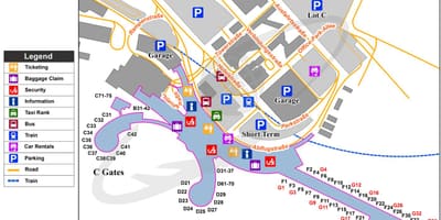 Kartes Vīnes lidostas galamērķi